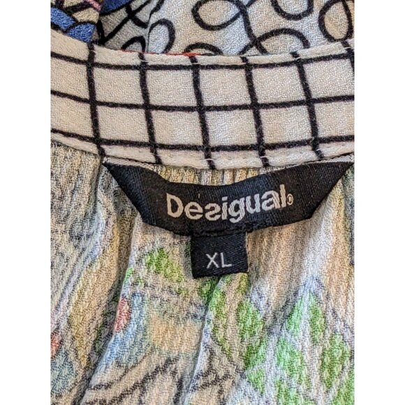 Desigual Sweater Womens Boho Colorful Long Sleeve Xlarge XL Thin Knit Artsy - Picture 7 of 10